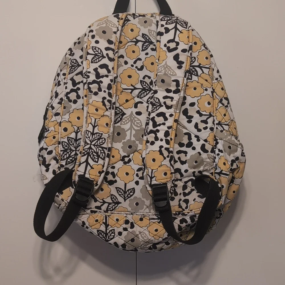Vera Bradley Yellow Floral Quilted Backpack Pack